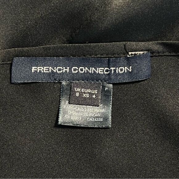 French Connection Satin Mesh Slip Dress Black Long Sz 4 Whimsigoth Grunge 90’s - Picture 9 of 10